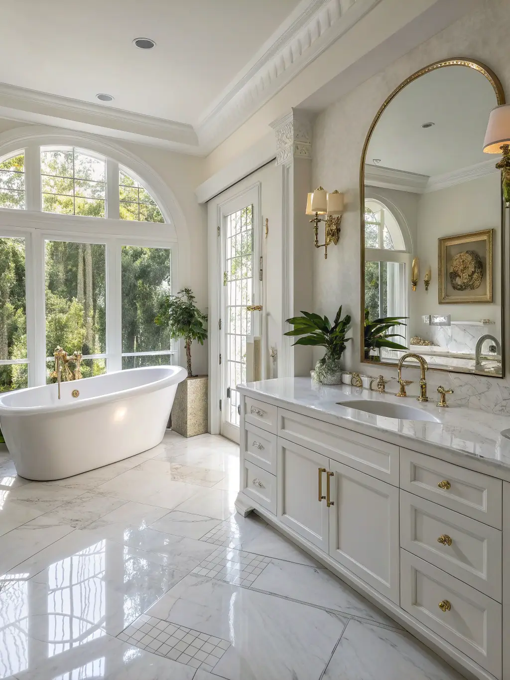 An image of the Zellige Suite's luxurious bathroom, featuring traditional Moroccan design elements and high-end toiletries.